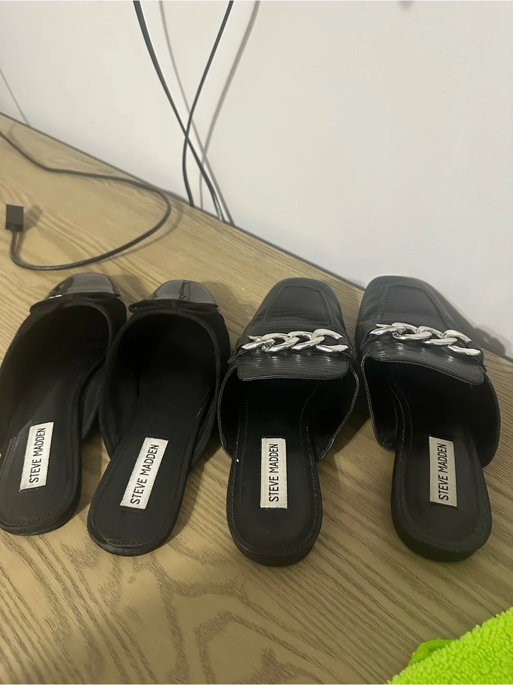 Steve Madden 2 pairs of slip on mules flats Size 7.5 women’s
